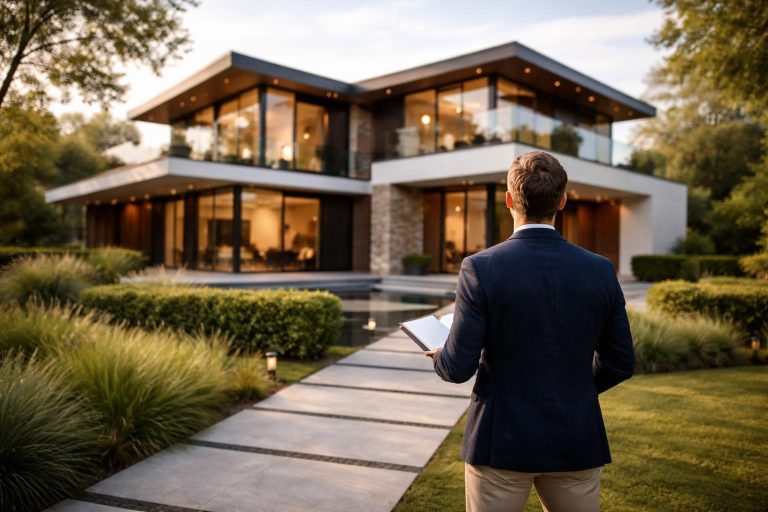 maison-moderne-personne-jardin-verdoyant