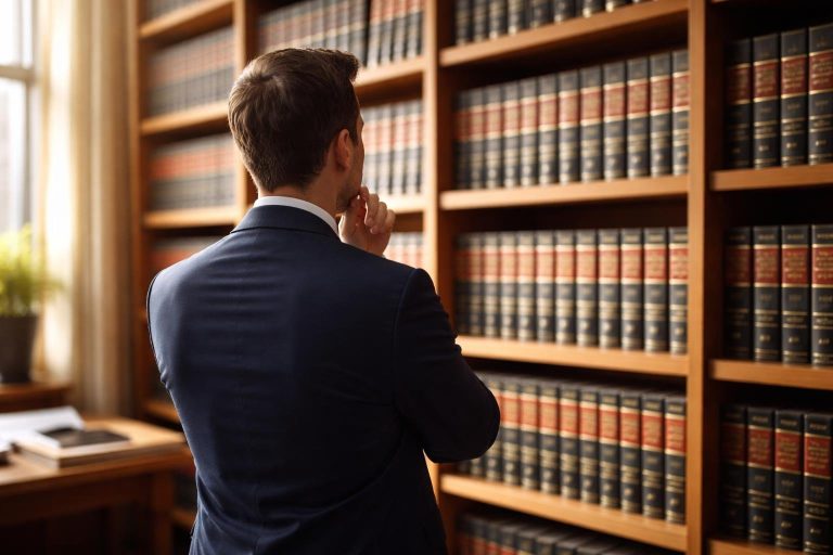 professionnel-bibliotheque-livres-juridiques-illuminee