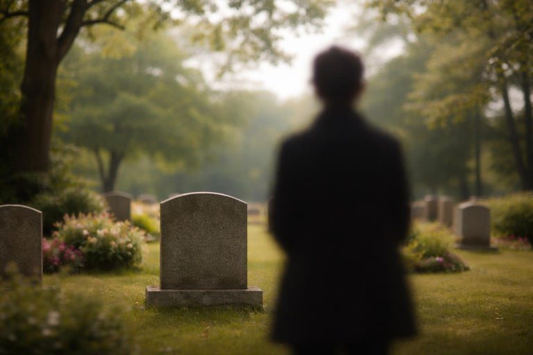 silhouette-floue-cimetiere-arbres-fleurs